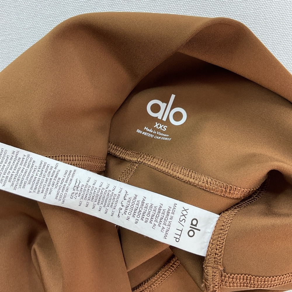 ALO Yoga Airlift High Waist 7/8 Leggings Womens 2XS Cinnamon Brown Pants W5766R - Picture 2 of 8